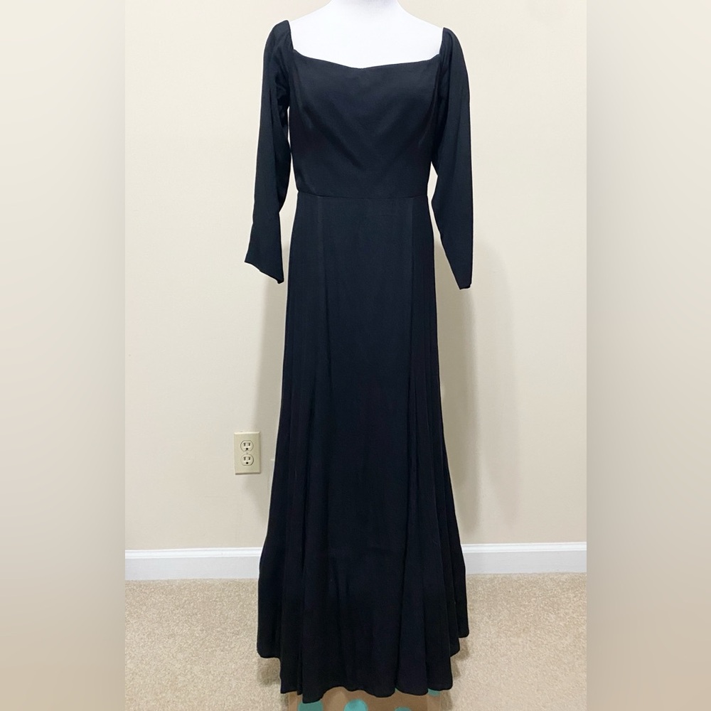 Reformation Ballari Off Shoulder Midi Dress Black